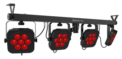 Chauvet DJ 4BAR HEX ILS RGBAW+UV LED Wash Lighting System w/Stand+Footswitch+Bag