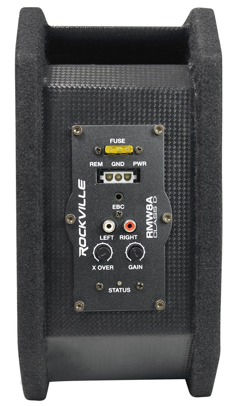 RMW8A 8" 800w Tunnel Slot Ported Powered Subwoofer Enclosure+Amp Kit
