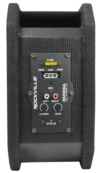 RMW8A 8" 800w Tunnel Slot Ported Powered Subwoofer Enclosure+Amp Kit