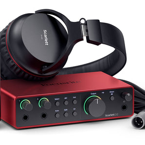 Focusrite Scarlett 2i2 Studio 4th Gen Recording Interface+Headphones+Mic+Cable