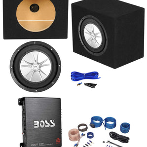 Sound Storm SLR8DVC 1000w 8" Car Subwoofer+Sealed Sub Box+Mono Amplifier+Amp Kit