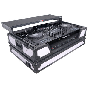 ProX XS-XDJXZ WLTWH XDJ-XZ Black/White Road Case w/Shelf+1U Rack Space+Wheels