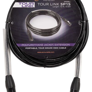 Accu-Cable TOUR LINK 5P15 15 Foot 5-Pin Male To Female DMX Lighting Cable ADJ