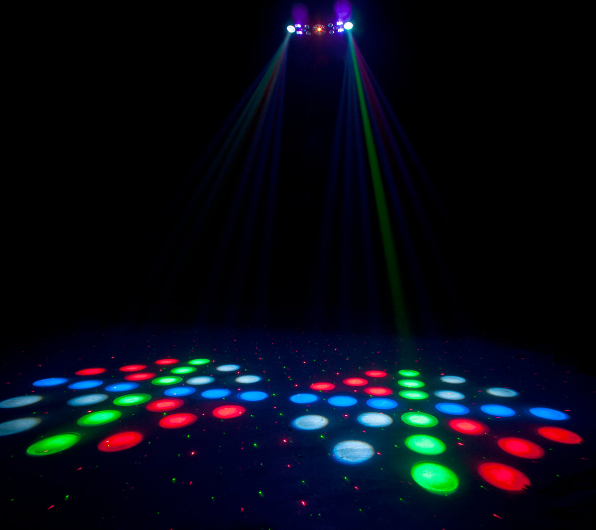 (4) Furious Five RG RGBW+UV LED DMX Laser/Strobe/Derby Effect Lights