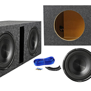 (2) ALPINE X-W10D4 10" 900w RMS Car Audio Subwoofers+Vented Sub Box Enclosure