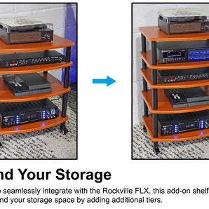 Rockville SHELF FOR FLX CLASSIC WOOD Add-On Shelf + Tubes For FLX