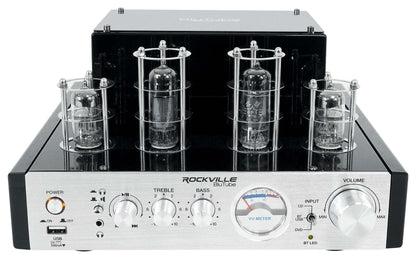 BluTube Tube Amplifier/Home Theater Bluetooth Receiver + 6.5" Black Speakers
