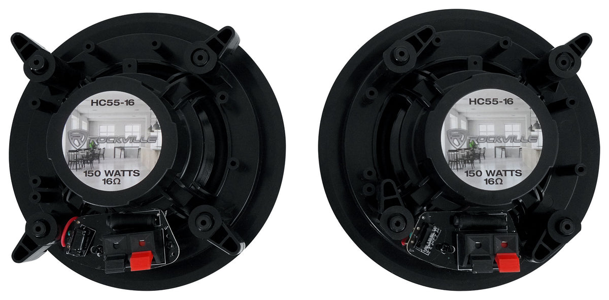 Rock Zone 8 Ch. Amplifier+(32) 5.25" Black Ceiling Speakers For Hotel
