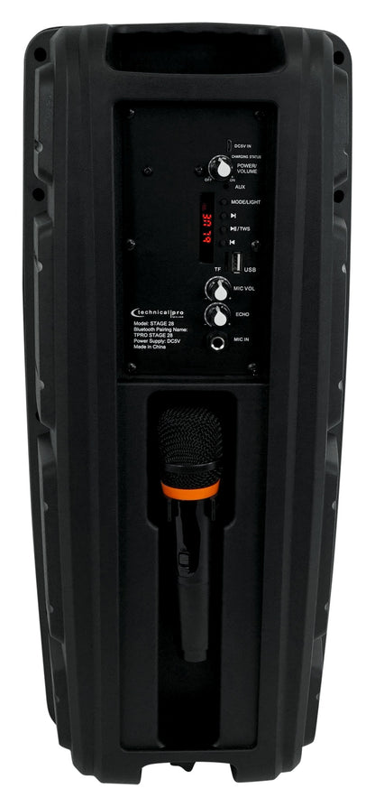 Dual 8" Karaoke Machine Bundle with Stand & (2) Microphones