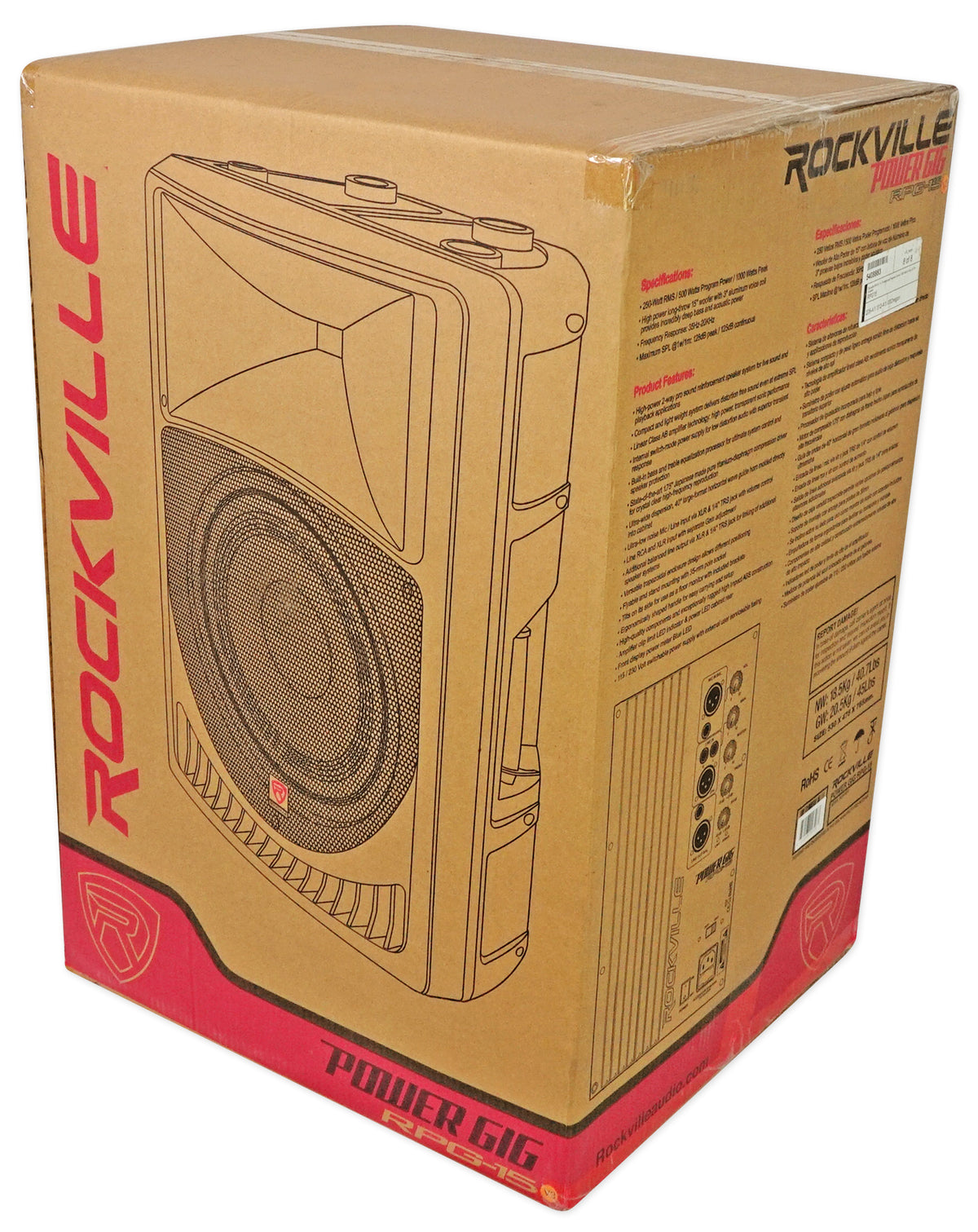 RPG15 15" Powered Active 1000 Watt 2-Way DJ PA Speaker w/Bluetooth