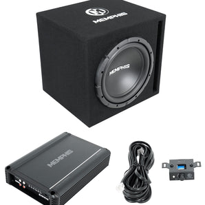 Memphis Audio SRXE112VP 12" 500w SRX Car Subwoofer Enclosure+Amplifier Package