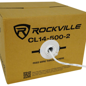 Rockville CL14-500-2 CL2 Rated 14A WG 500' Speaker Wire In Wall Ceiling 70V 100V