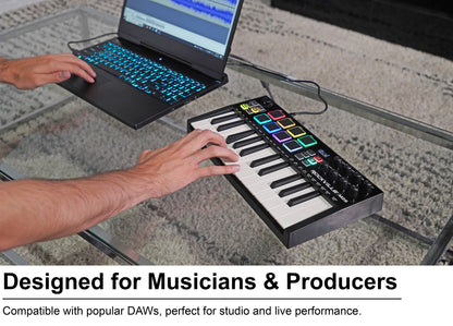 M25 Black Wireless MIDI Keyboard 25-Key + PRO‑M50 Headphones Bundle