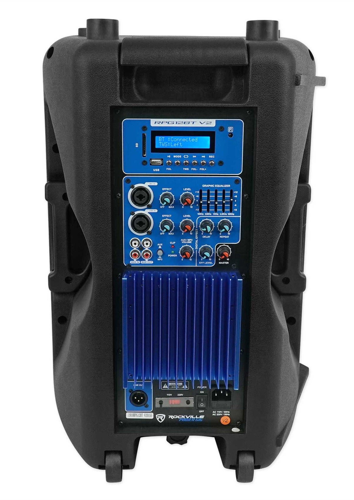 RPG12BT V2 12 inch Powered 800W DJ PA Speaker BlueTooth/Wireless/Remote/EQ