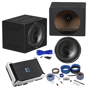 ALPINE X-W10D4 10" 900w Car Subwoofer+Sealed Box+X-A90M Mono Amplifier+Amp Kit