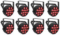 (8) SLIMPAR T12 BT ILS Wireless Par Wash Up-Lights w/ Bluetooth