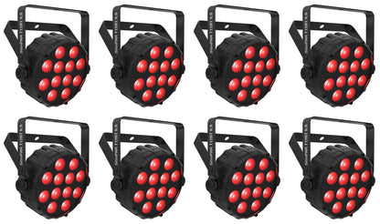 (8) SLIMPAR T12 BT ILS Wireless Par Wash Up-Lights w/ Bluetooth