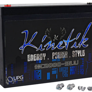 Kinetik HC2000-BLU Car Power Cell/Battery 2000 Watts + KMS-20 Mounting Sleeve