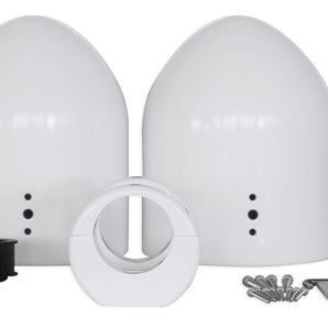 Pair Rockville MAC65W 6.5" White Aluminum Wakeboard Tower Speaker Pod Enclosures