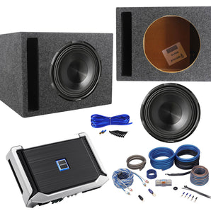 ALPINE X-W10D4 10" 900w Car Subwoofer+Vented Box+X-A90M Mono Amplifier+Amp Kit