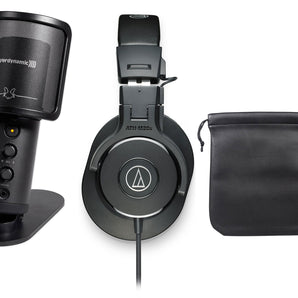 Beyerdynamic FOX Recording USB Podcast Microphone Mic+Audio Technica Headphones