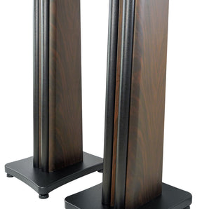 (2) Rockville Dark Wood Grain 28" Speaker Stands Fits Bowers & Wilkins FP38822