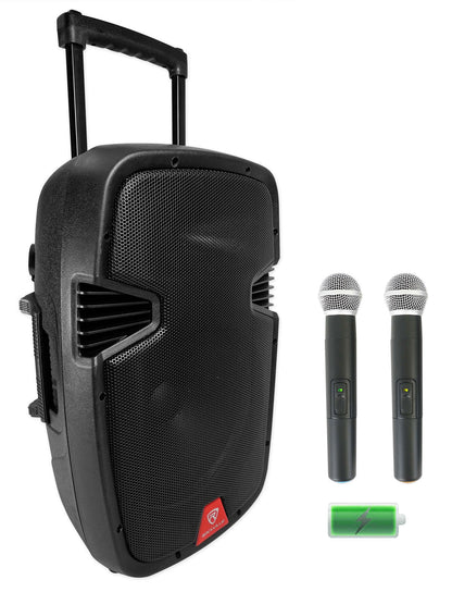 RAM12BT 12" Rechargeable 600W DJ PA Speaker+Mics/Bluetooth+Slip Cover