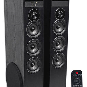 Rockville 10" Hybrid Home Theater Speakers + Karaoke Machine System w/Sub+2 Mics