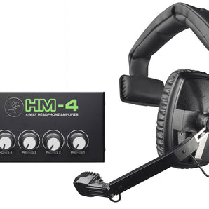 Beyerdynamic DT 108 Black 50 ohm Broadcasting Headset Bundle with Mackie Headphone Amp