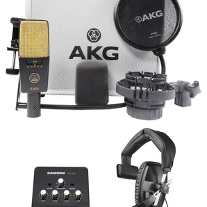 AKG C414 XLII Recording Microphone Mic+Beyerdynamic Black Headset+Headphone Amp