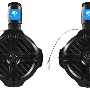 Pair Rockville RWB65B 6.5 Black 2 Way 250 Watt Marine Wakeboard Tower Speakers