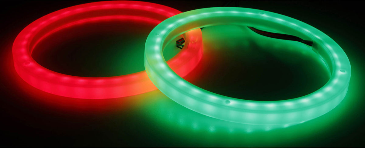 (2) KICKER 47KLSR8 KLSR 8" Weather Proof LED Speaker/Subwoofer Ring Lights KLSR8