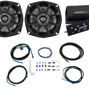 Kicker 10PS52504 5.25” Harley Davidson Motorcycle Speakers+Bluetooth Amplifier