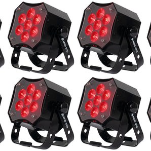 (8) American DJ MOD STQ Compact 7 x 8W RGBW LED DMX Par Can Wash Lights w/Remote