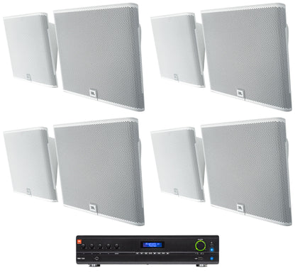 VMA1120 Amplifier + (8) SLP12/T-WH On-Wall Speakers Bundle