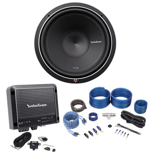 Rockford Fosgate Punch P2D4-15 400w RMS 15" Car Subwoofer+Mono Amplifier+Amp Kit