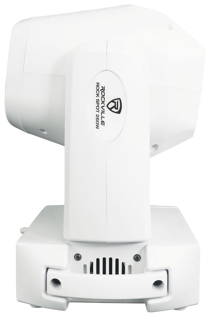 (2) ROCK SPOT 260W WHITE Moving Head Lights + 8 Ft Black Totem Stands