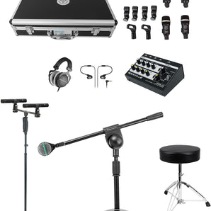 AKG Drumset Concert 1 Pro 7-Mic Drum Microphone Kit+Monitors+Headphones+Stands