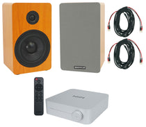 2) Rockville RockShelf 58C 360w 5.25" Wood Bookshelf Speakers+Bluetooth/Wifi Amp