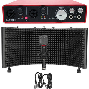 Focusrite SCARLETT 6I6 2ndGen USB Audio Recording Interface+Condenser Mic+Shield