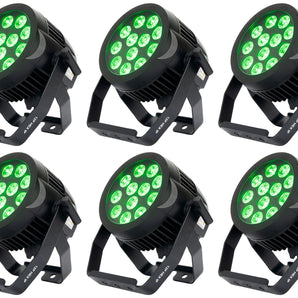 (6) American DJ ADJ 12P HEX IP Outdoor RGBAW + UV LED DMX Par Can Wash Up-Lights