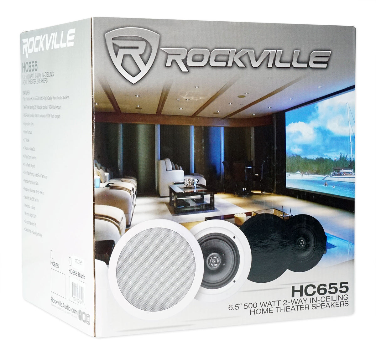 DV4000 4000W Home Theater DVD Receiver w/(4) 6.5" Black Ceiling Speakers