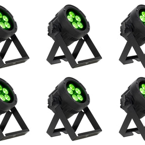 (6) American DJ ADJ Encore LP5IP 5x20W Outdoor RGBL LED DMX Par Can Wash Lights
