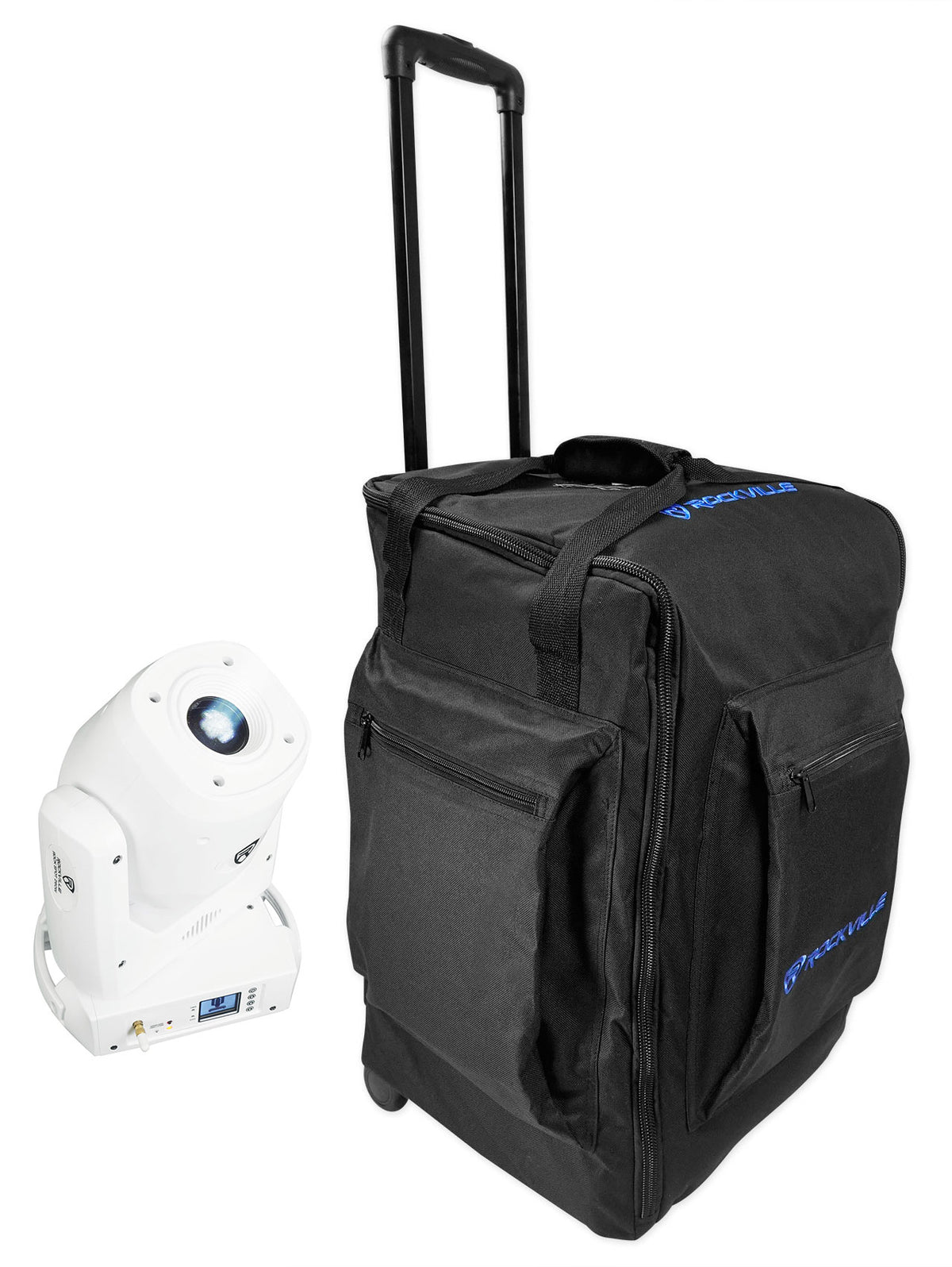 ROCK SPOT 260W WHITE DJ Moving Head Light w/ Wireless DMX+Rolling Bag