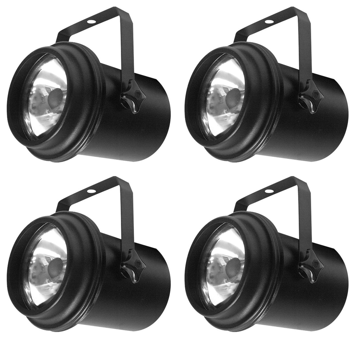 (4) PL-1000 EL Compact Pinspot Par Lights In Metal Casing