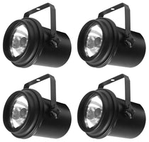 (4) PL-1000 EL Compact Pinspot Par Lights In Metal Casing