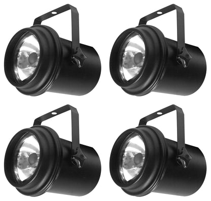 (4) PL-1000 EL Compact Pinspot Par Lights In Metal Casing