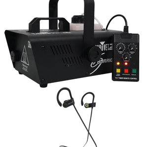 Chauvet DJ H1200 Hurricane 1200 Fog Machine W/Remote Timer-18,000 CFM+ Earbuds