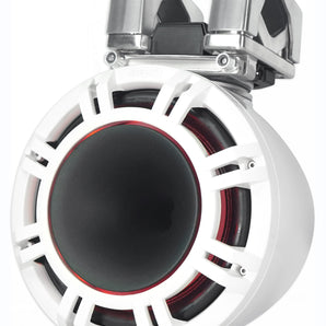 2 KICKER KMTC9 HLCD 9" 600w White Wakeboard Tower LED Speakers w/Horns 44KMTC94W