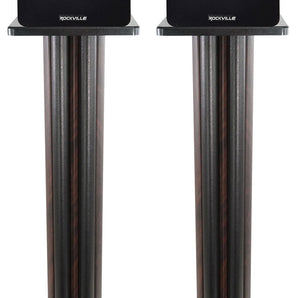 (2) Rockville RockShelf 68D 400w Dark Wood 6.5" Bookshelf Speakers+36" Stands